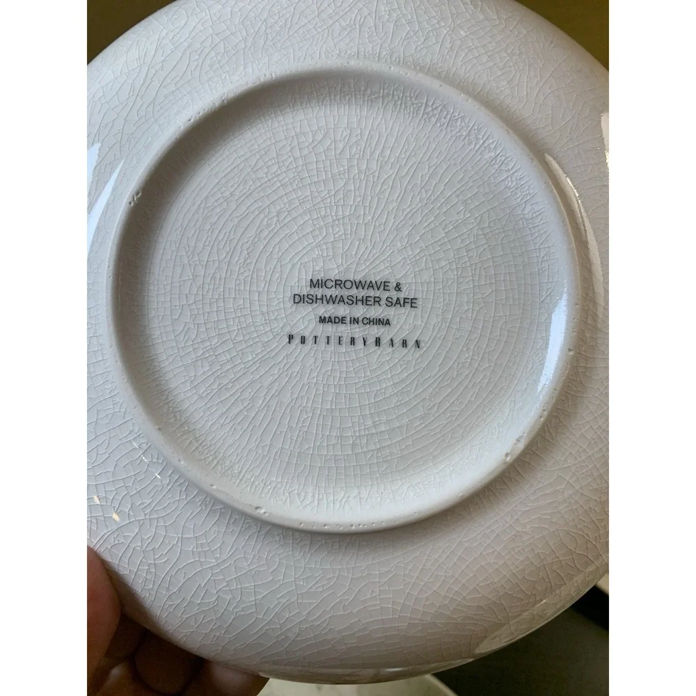 Pottery Barn Vino Plates Set of 4 French Vintage Botanical Appetizer Plates Box